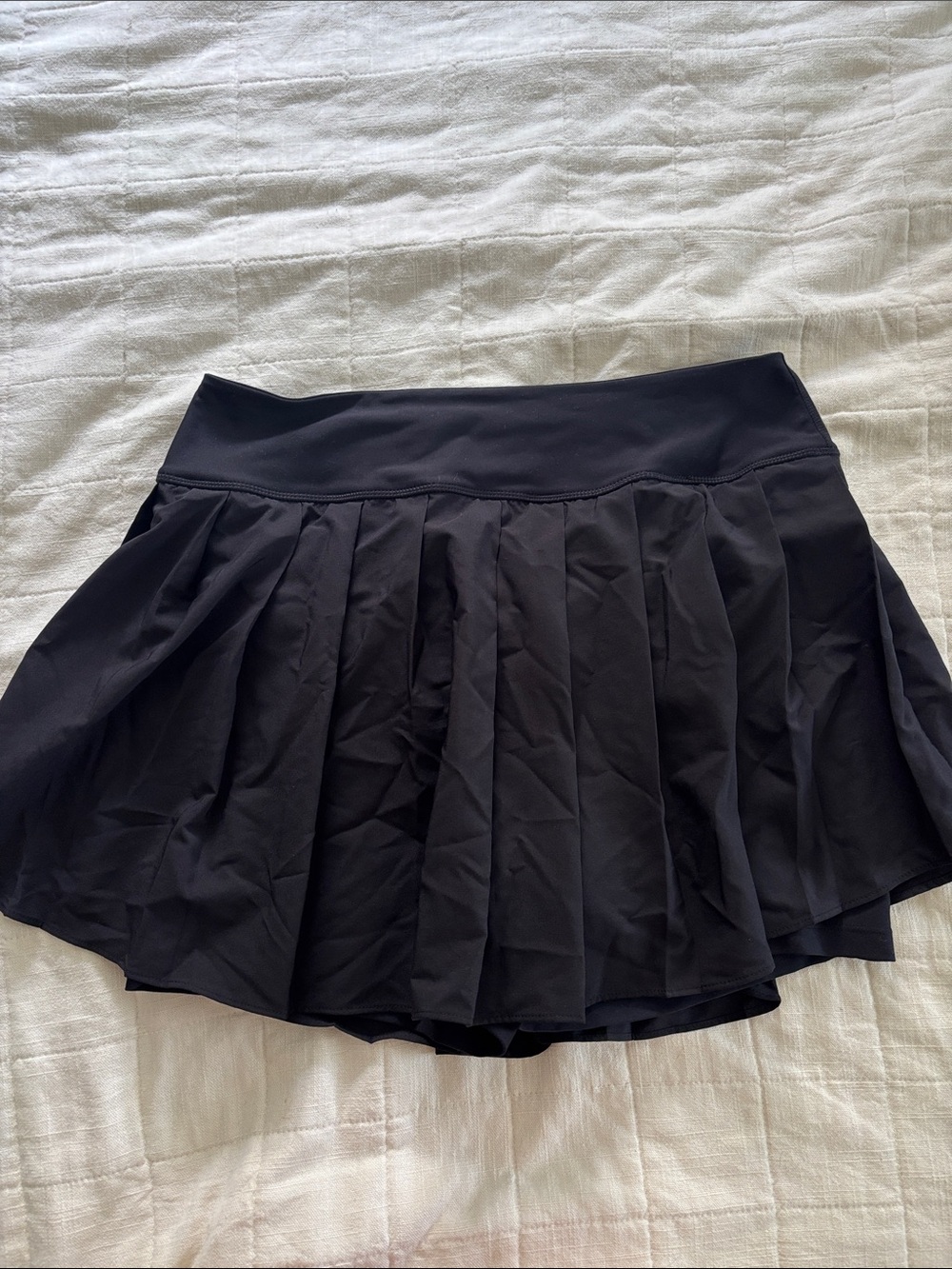 Old Navy Black Pleated Skater Skirt with Built-In Shorts